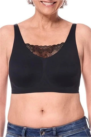 Amoena Esra Wire-Free Pocketed Bra - Black