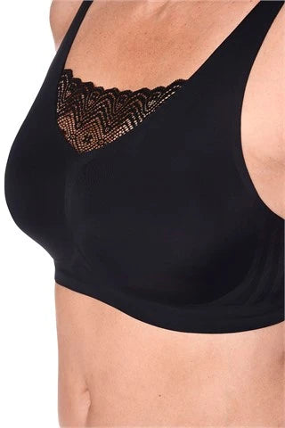 Amoena Esra Wire-Free Pocketed Bra - Black