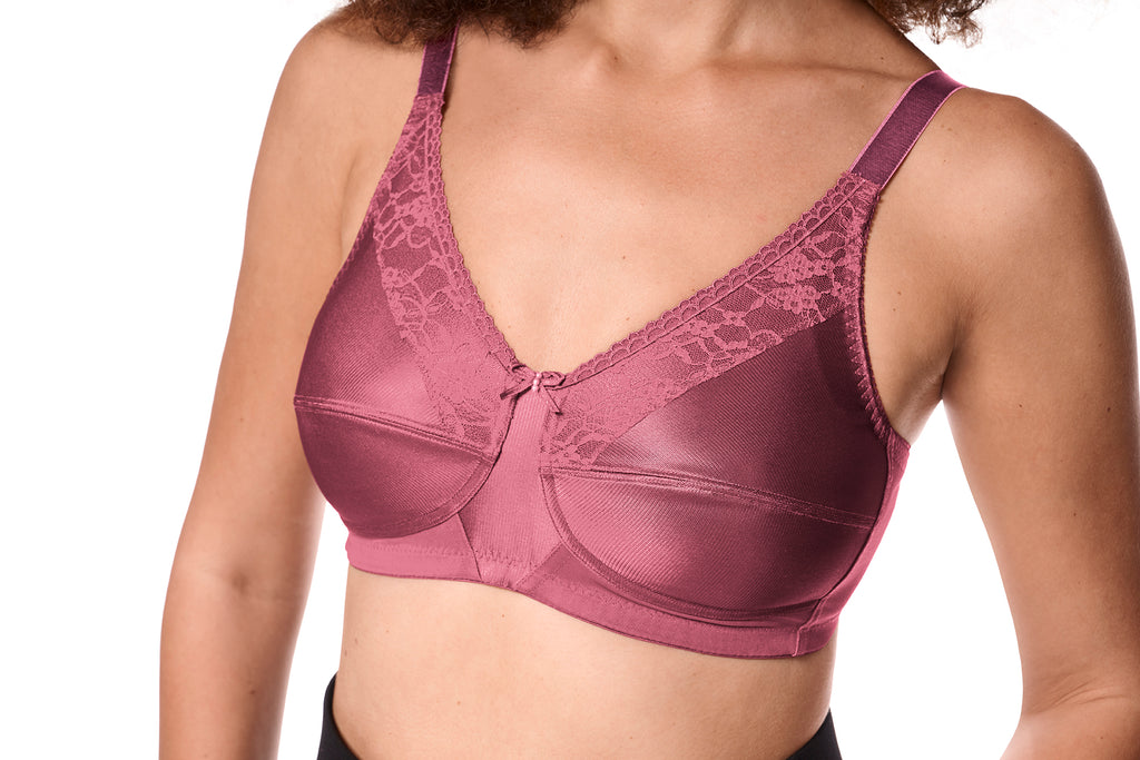 Amoena Nancy Wire-Free Pocketed Mastectomy Bra - Dark Rouge