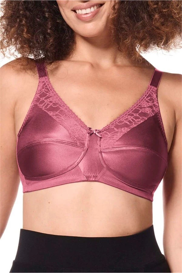Amoena Nancy Wire-Free Pocketed Mastectomy Bra - Dark Rouge