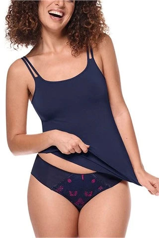 Amoena Valletta Pocketed Mastectomy Top - Dark Blue