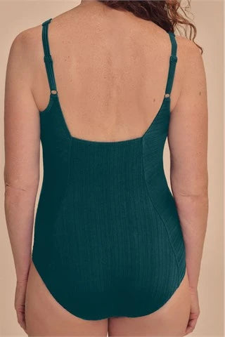 Amoena Treviso Wire-Free Pocketed Mastectomy One Piece Swimsuit - Deep Emerald