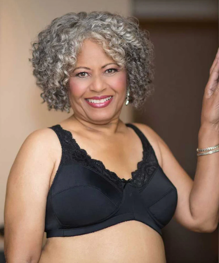 ABC 101 Lace Front Pocketed Mastectomy Bra - Black
