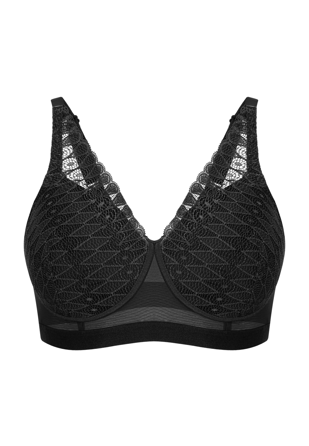 Megami Lotus Wire-Free Padded Pocketed Mastectomy Bra Black