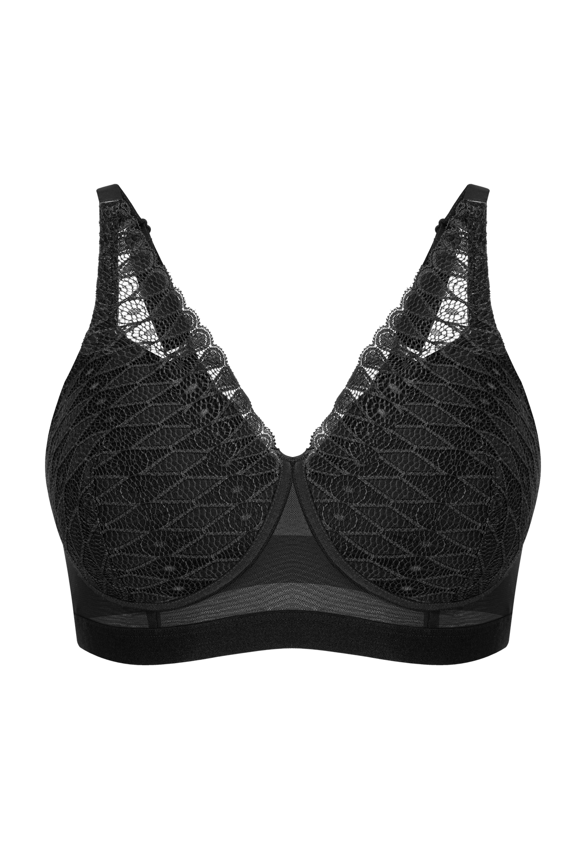 Megami Lotus Wire-Free Padded Pocketed Mastectomy Bra Black