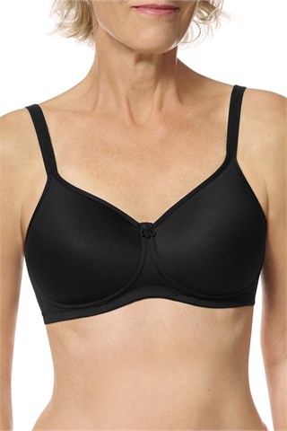 Amoena Mara Wire-Free Padded Pocketed Mastectomy Bra - Black
